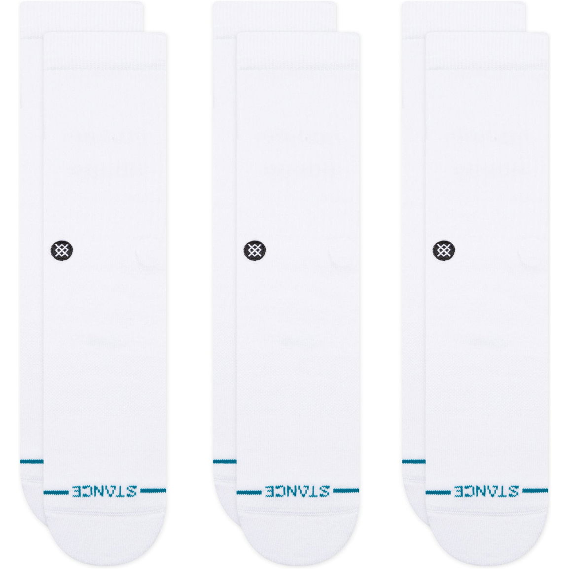 2026 Stance 3 Pack Icon Crew Socks M556D18ICP - White
